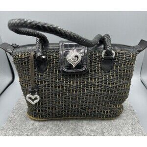 ~BRIGHTON Purse Collection Woven Hemp‎ and Leather Shoulder Bag Satchel Tote